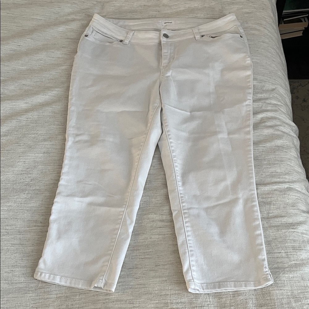 Westport White Cropped White Capri Jean